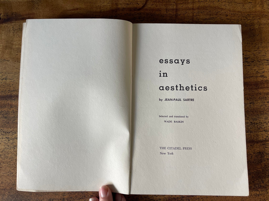 Essays in Aesthetics - Sartre, Jean-Paul