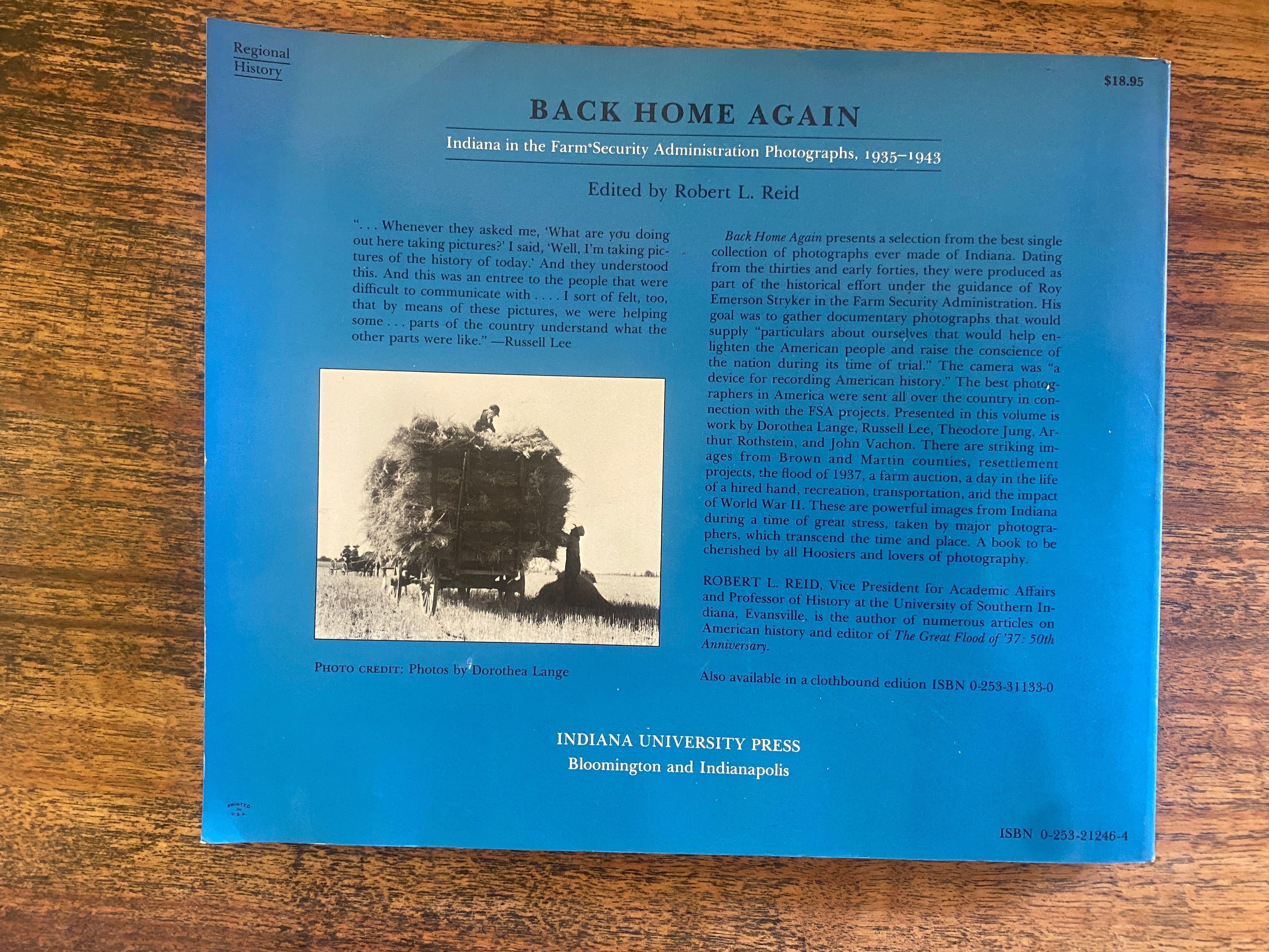 Back Home Again; Indiana in the Farm Security Administration Photographs, 1935-1943 - Reid, Robert L.