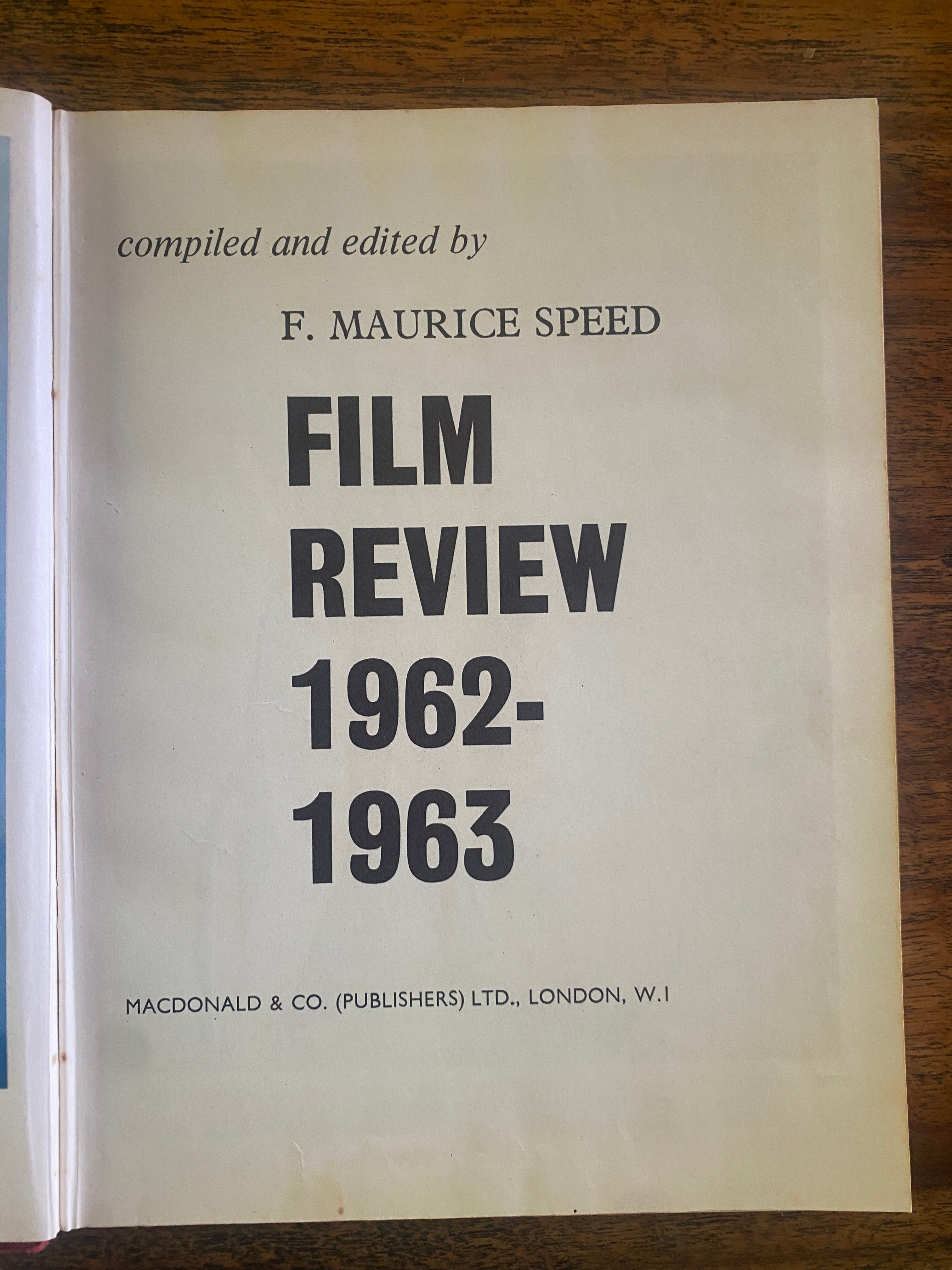 Film Review 1962-1963 - Speed, F. Maurice