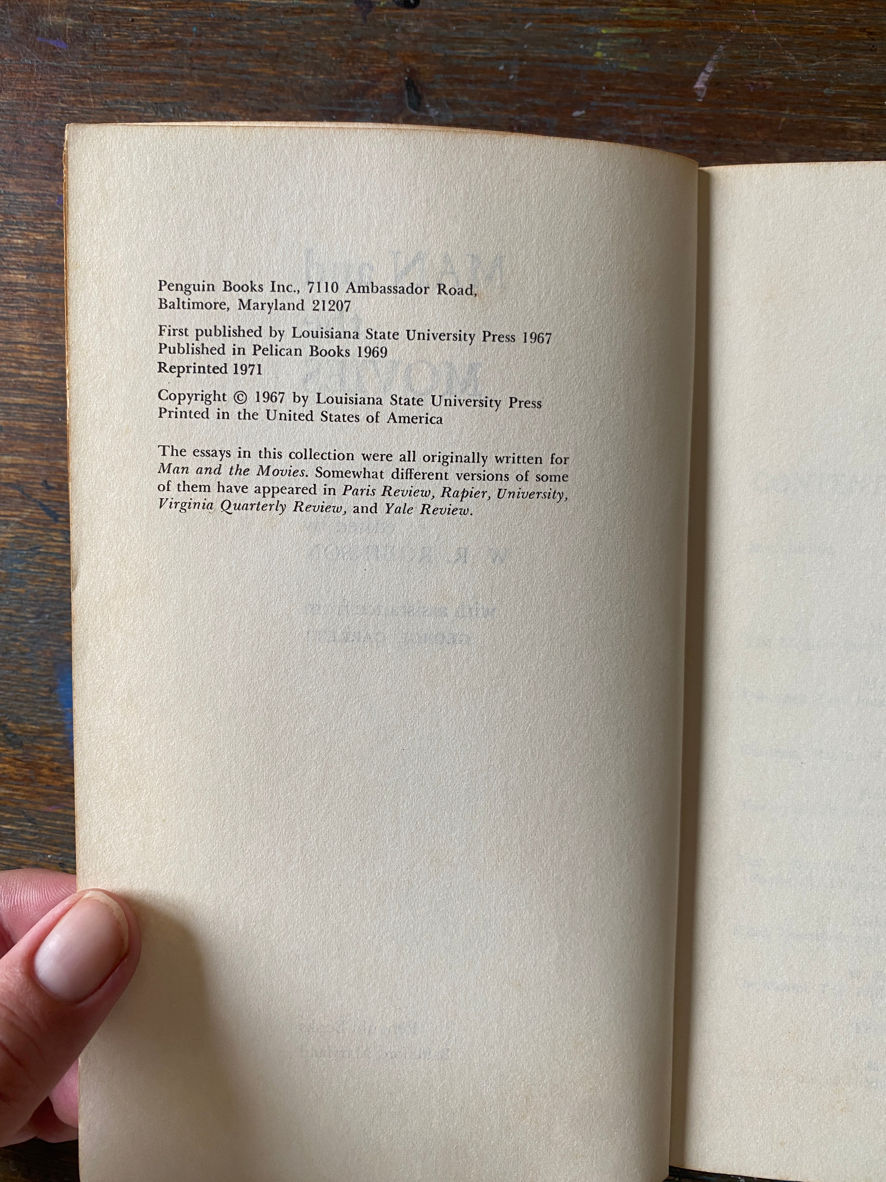 Man and the Movies - (ED.) Robinson, W. R.