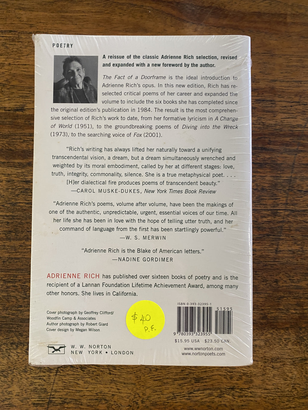 The Fact of a Doorframe; Poems Selected and New 1950-1984 — Rich, Adrienne