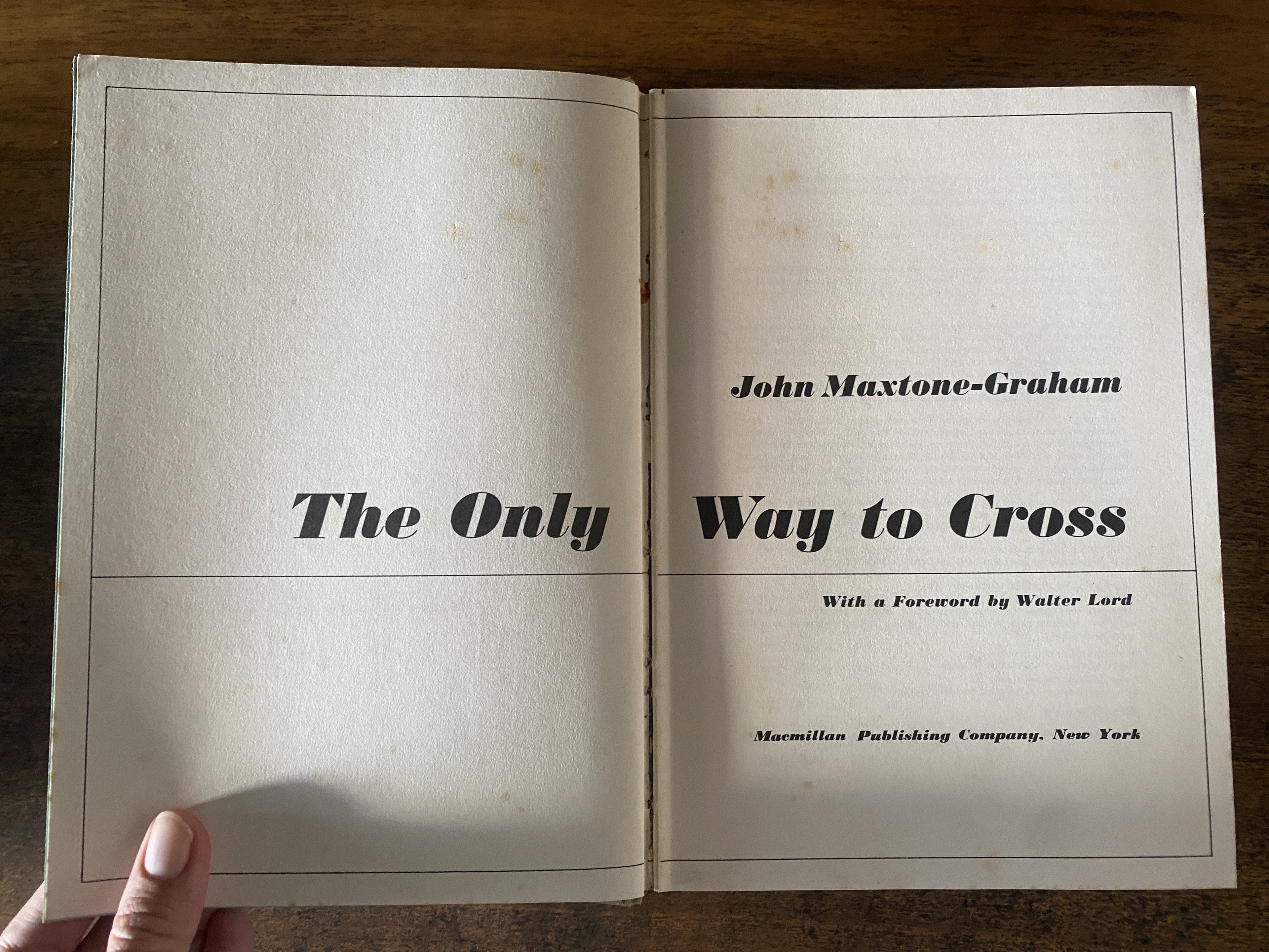 The Only Way To Cross - Maxtone-Graham, John