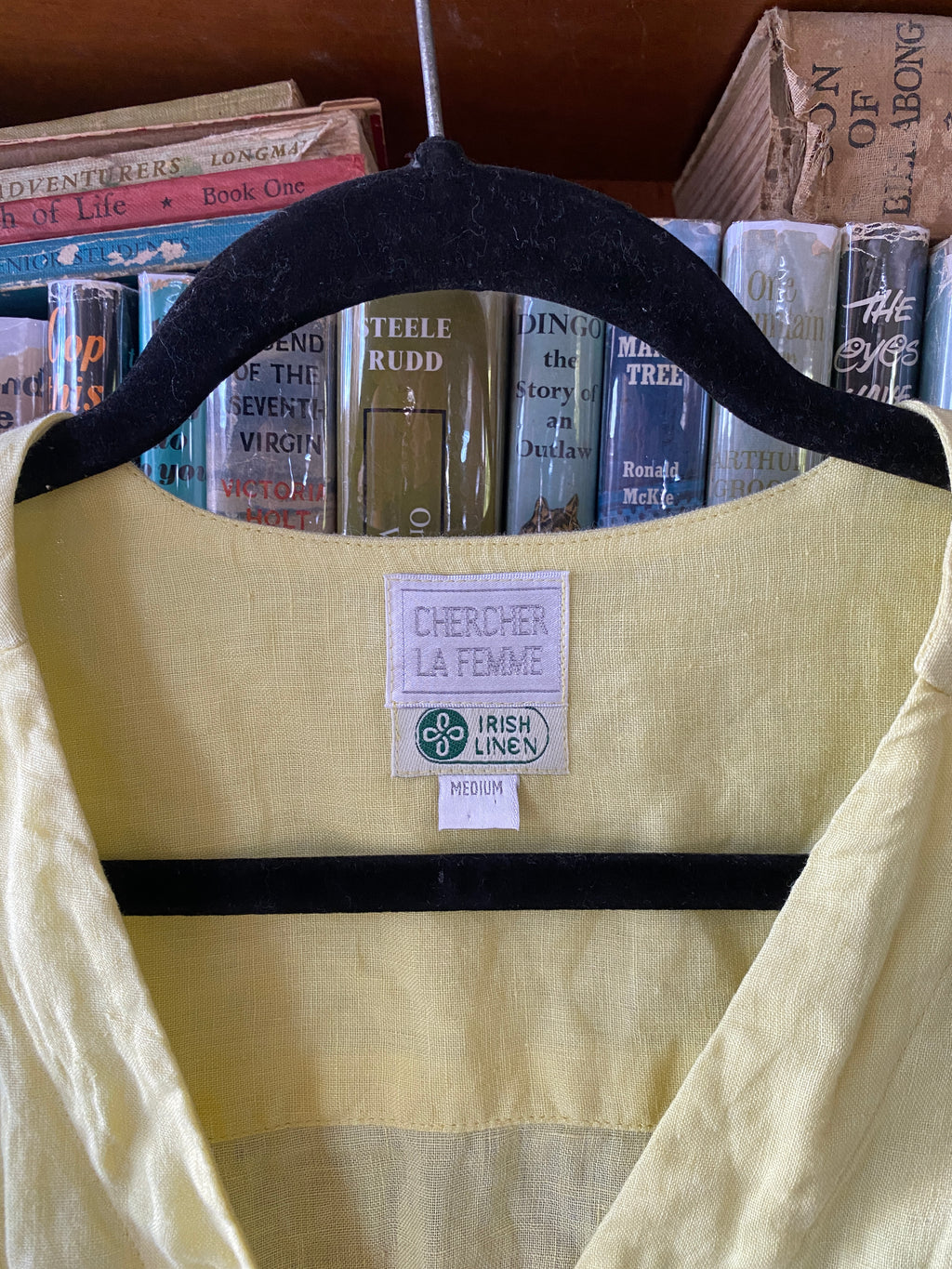 Chercher La Femme Irish Linen Button Blouse – Butter Yellow – Size M