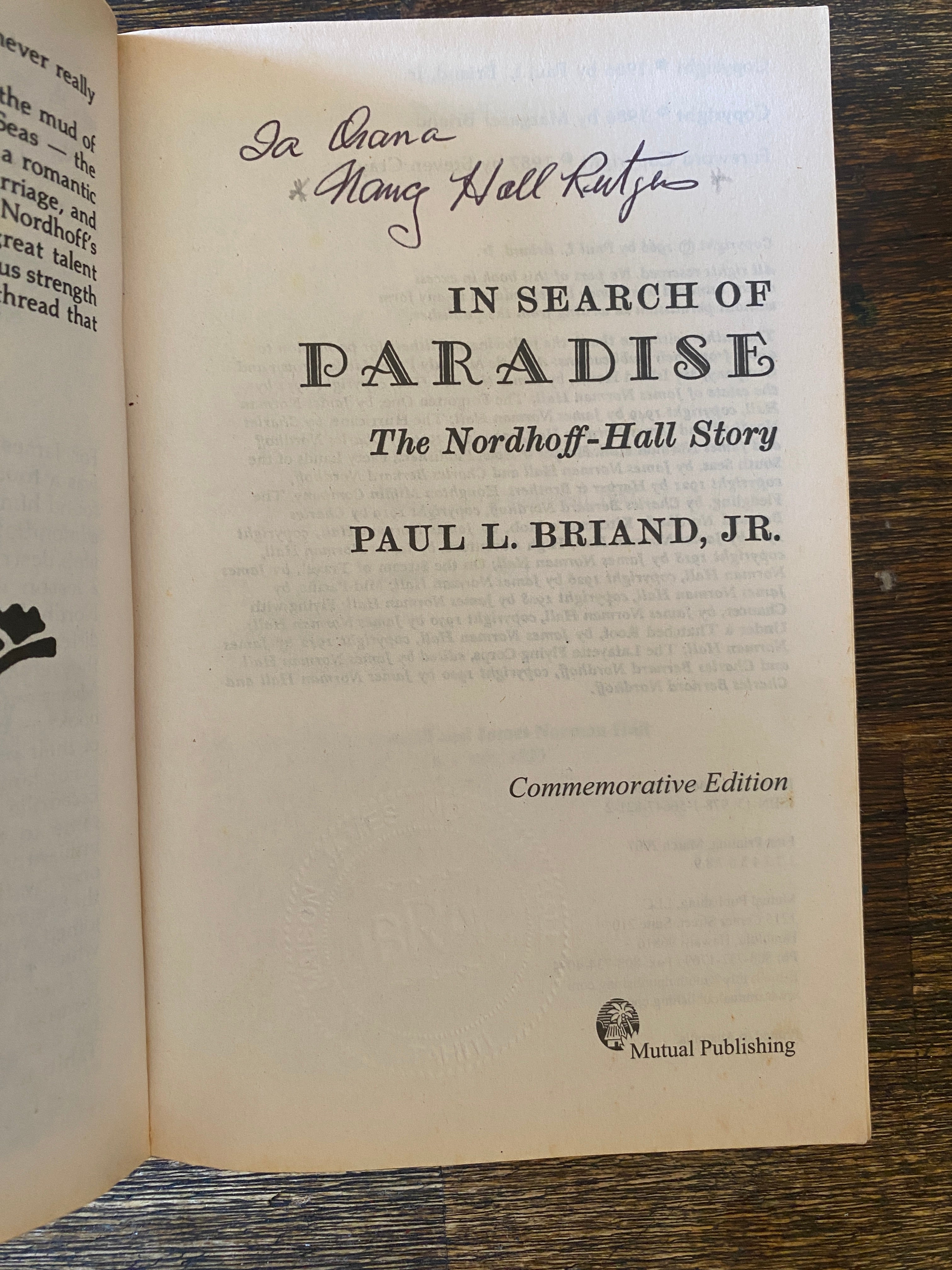 In Search of Paradise; The Nordoff-Hall Story - Briand, Paul L.