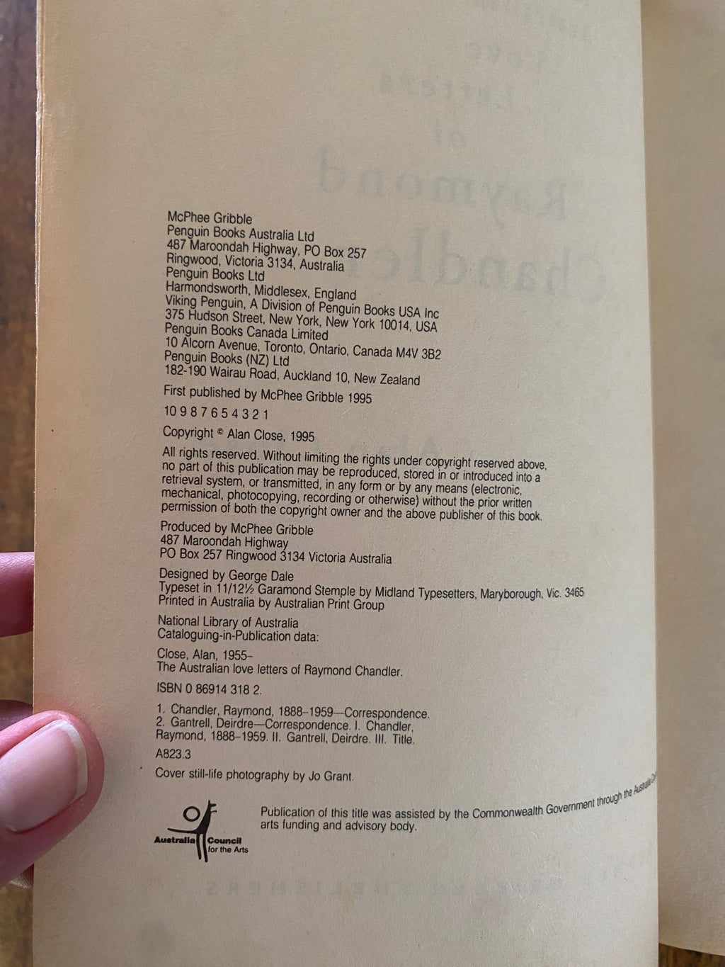 The Australian Love Letters of Raymond Chandler — Close, Alan