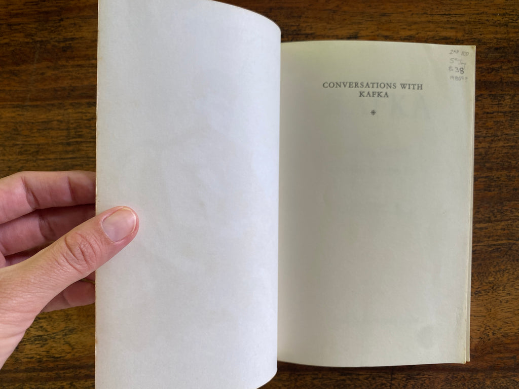 Conversations With Kafka — Janouch, Gustav