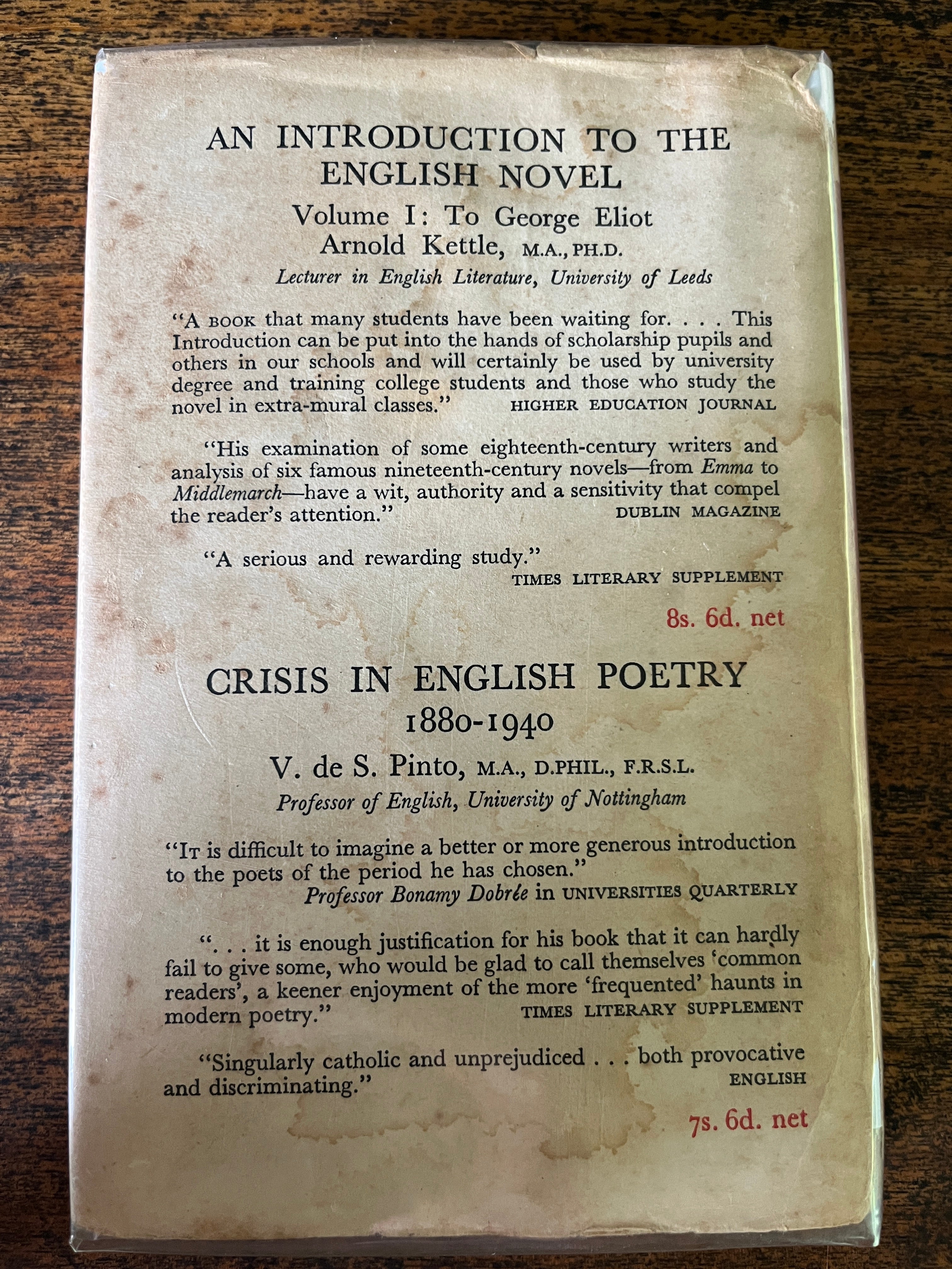 An Introduction To The English Novel - Kettle, Arnold