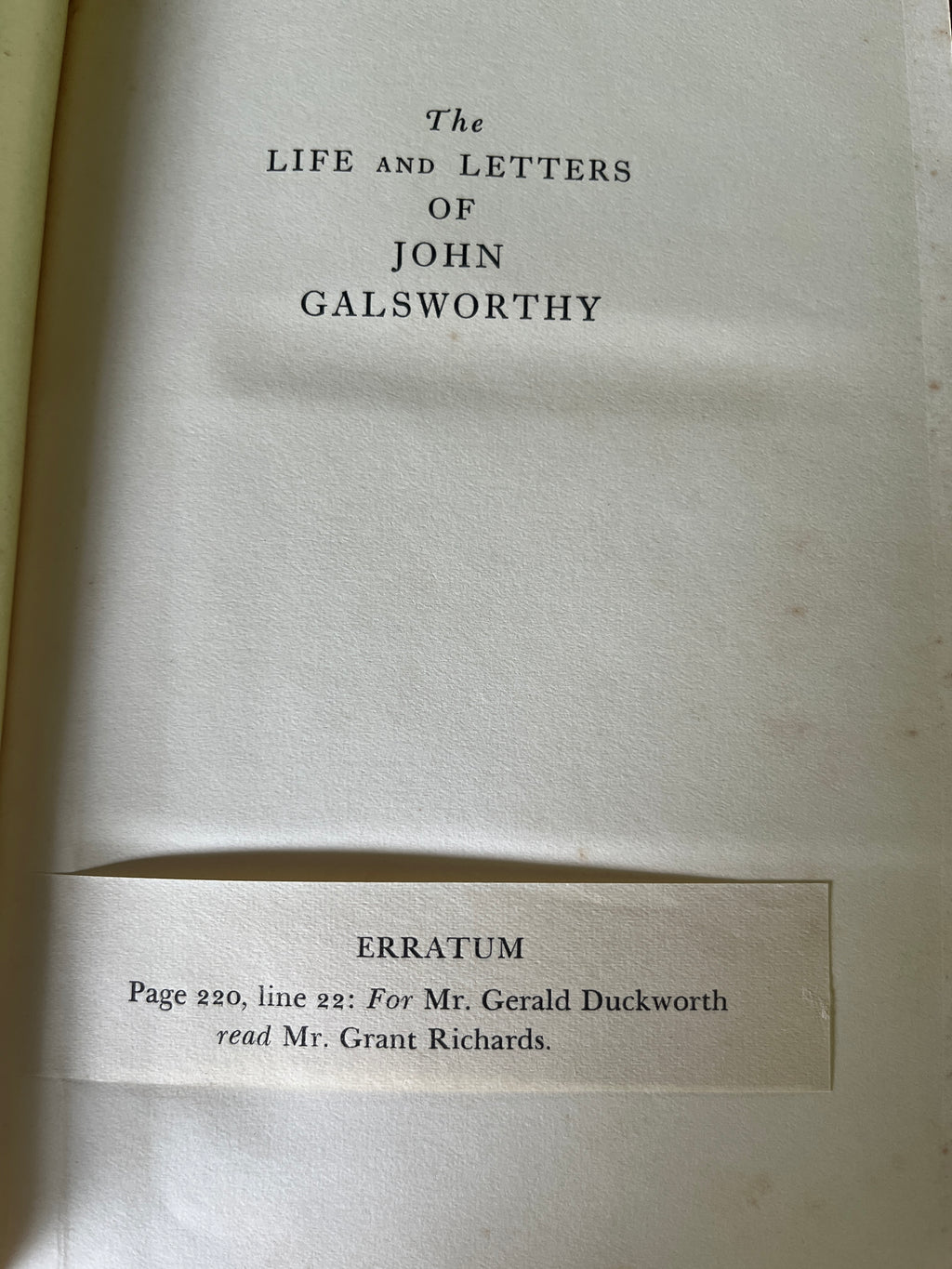 The Life and Letters of John Galsworthy — Marrot, H. V.