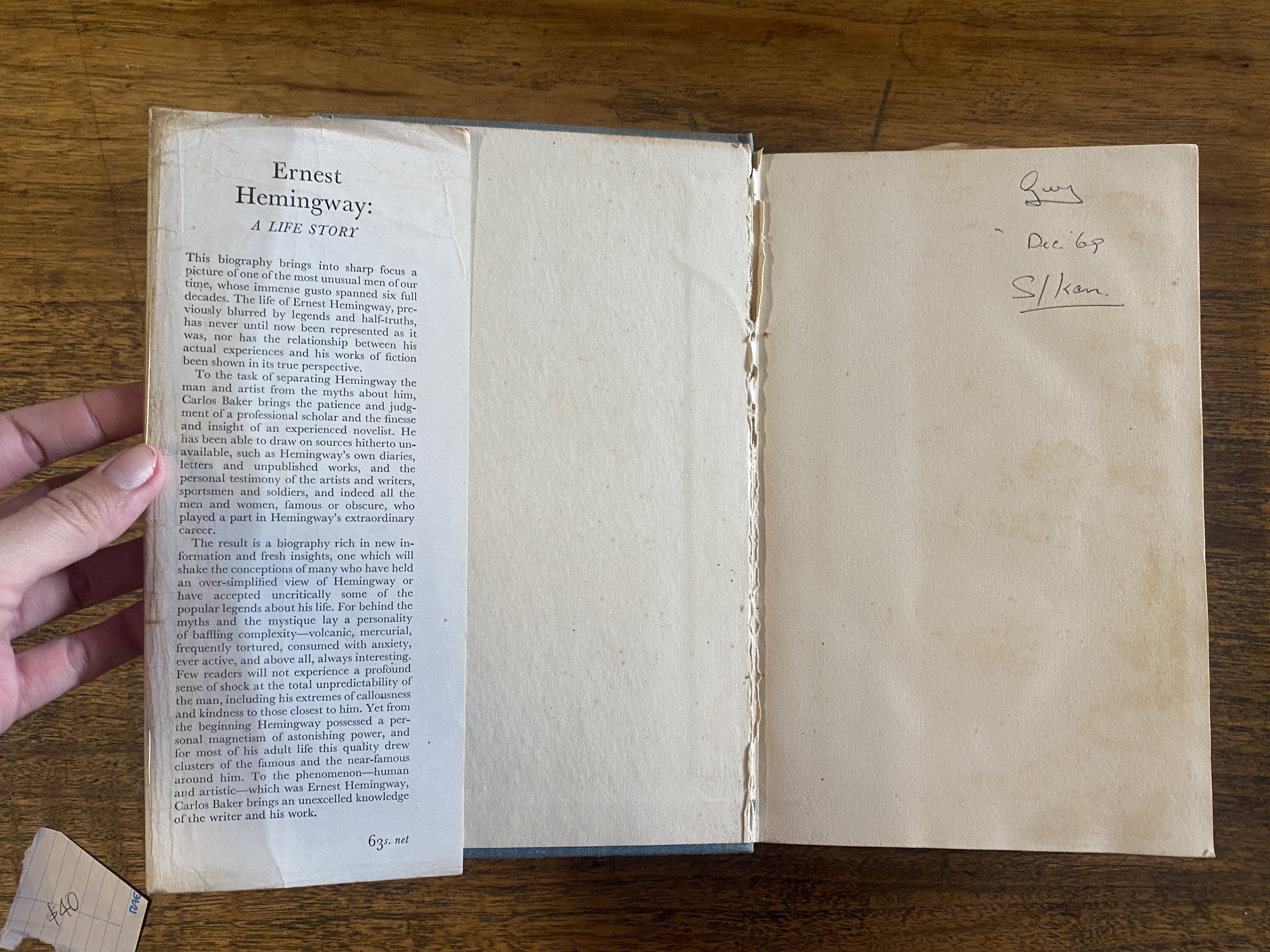 Ernest Hemingway; A Life Story — Baker, Carlos