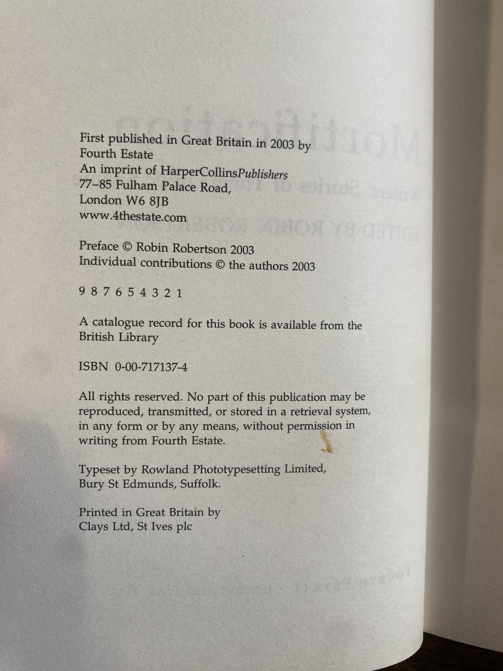 Mortification Writer's Stories of their Public Shame — Robertson, Robin (Ed.)