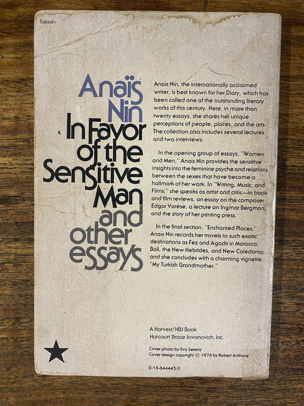 In Favour of the Sensitive Man and other essays — Nin, Anais