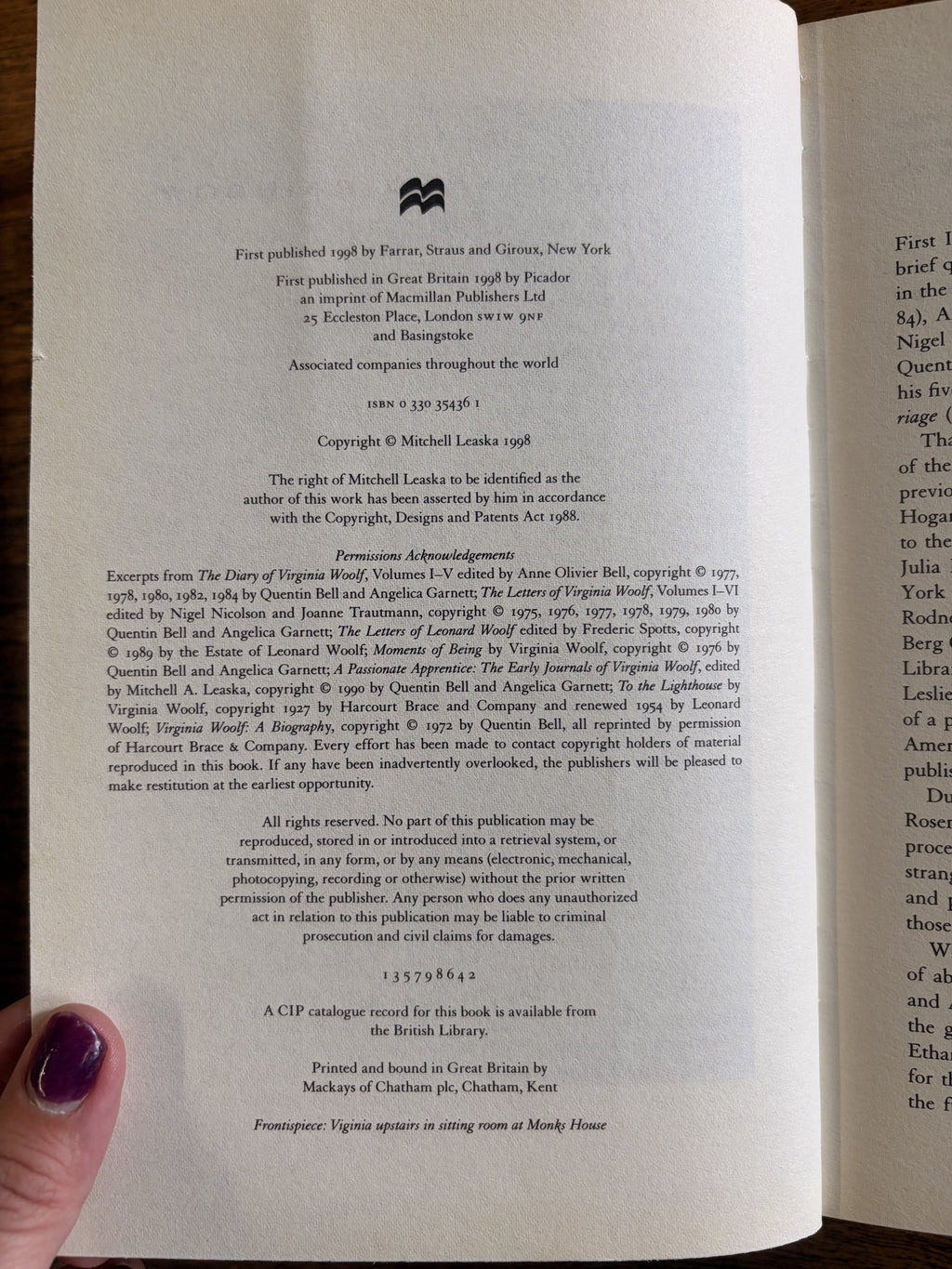 Granite and Rainbow The Hidden Life of Virginia Woolf — Leaska, Mitchell